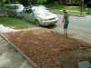 laying out the mulch